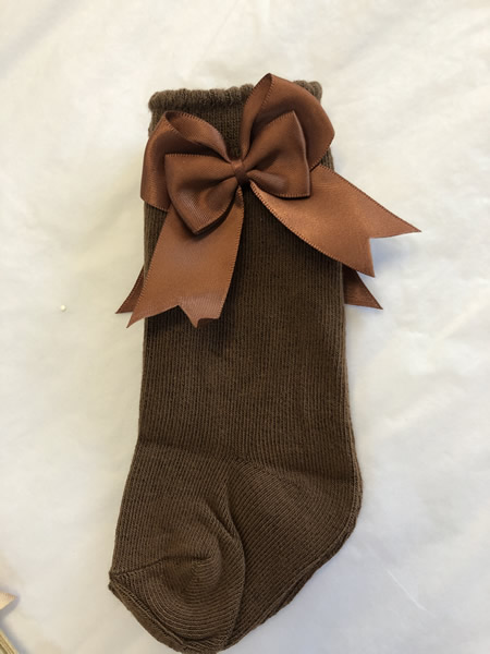 Brown Bow Socks