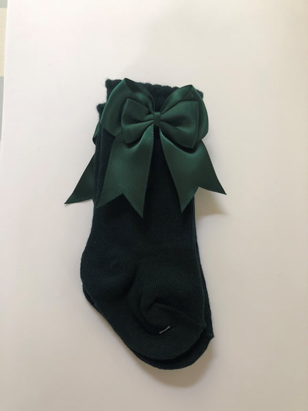 Holly Green Bow Socks