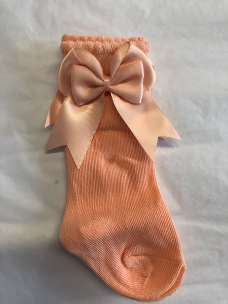 Peach Bow Socks